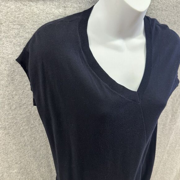 Allsaints Dress Womens US 4 Navy Blue Teko Asymmetrical Pullover Cotton Stretch - Picture 5 of 11